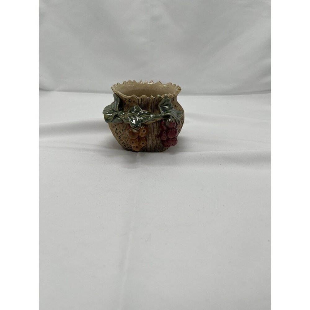 vase/ planter with grapes and decor